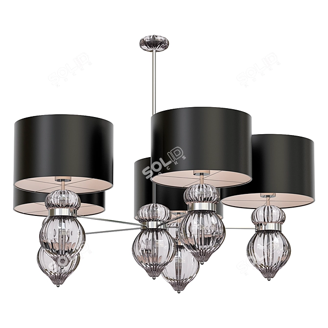 Elegant Glass Suspension Lamp 3D model image 1