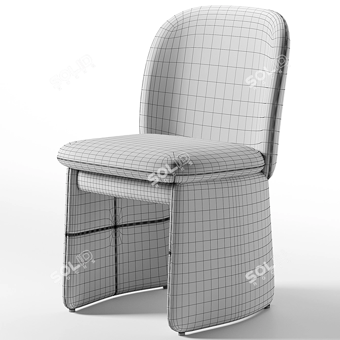 Sophisticated Evie Leather Dining Chair 3D model image 5