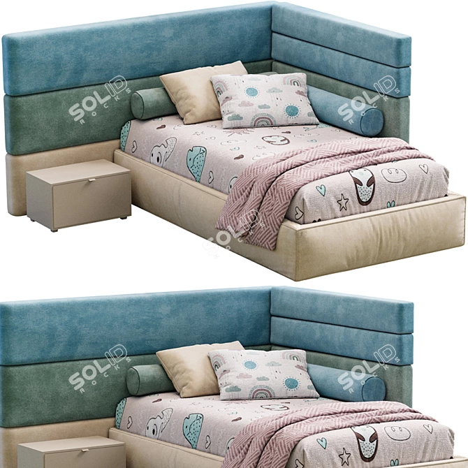 Modern Bed Boiserie Set Tvils 3D model image 3