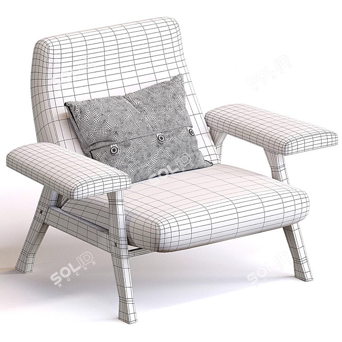 Stylish Roberto Mengi Chair 3D model image 6