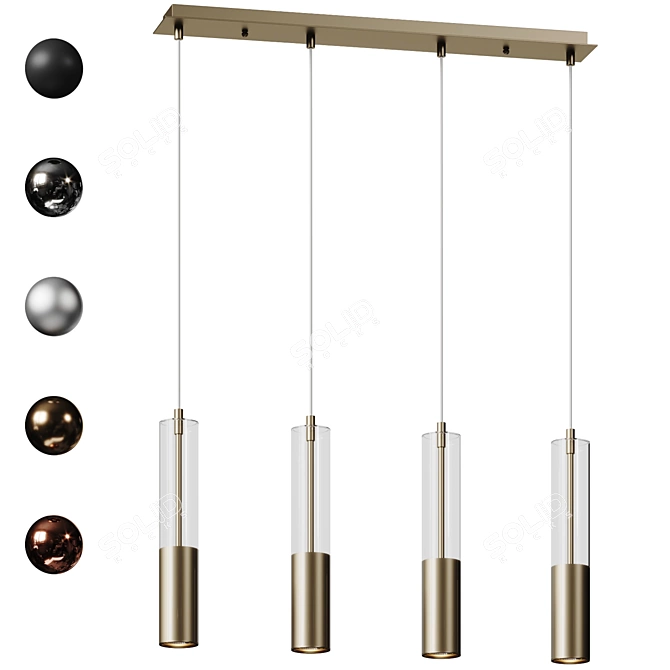 Contemporary Cylinder Pendant Light 3D model image 1