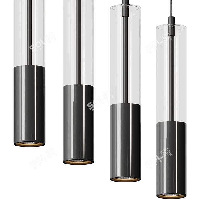 Contemporary Cylinder Pendant Light 3D model image 2