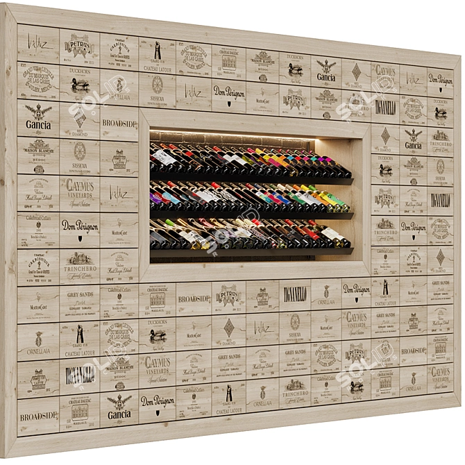 Elegant Wine Cellar Display Stand 3D model image 3