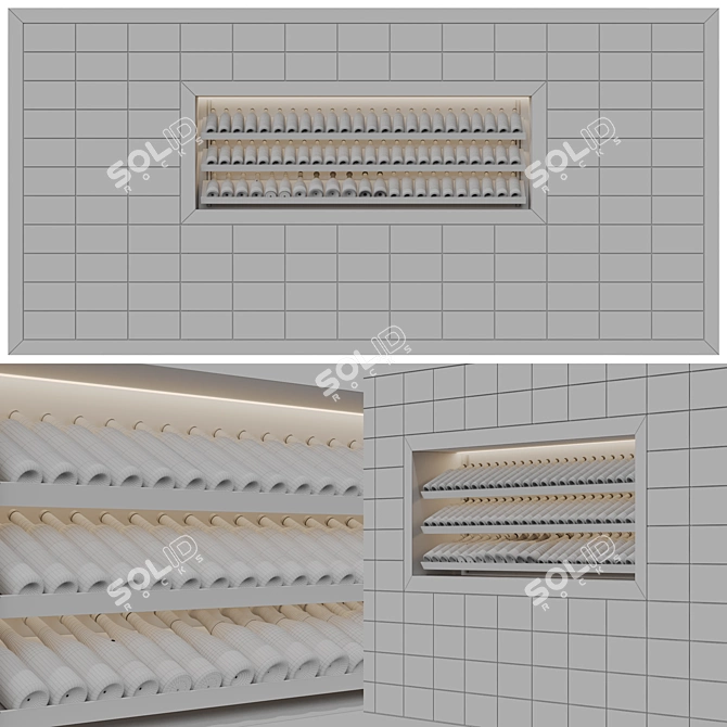 Elegant Wine Cellar Display Stand 3D model image 5