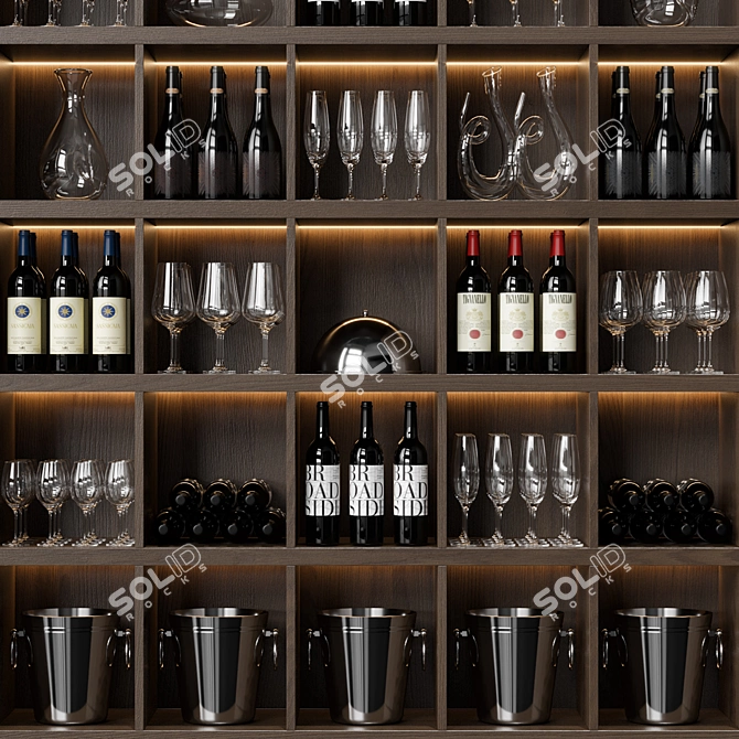 Spacious Wine Cellar Storage Solution 3D model image 3