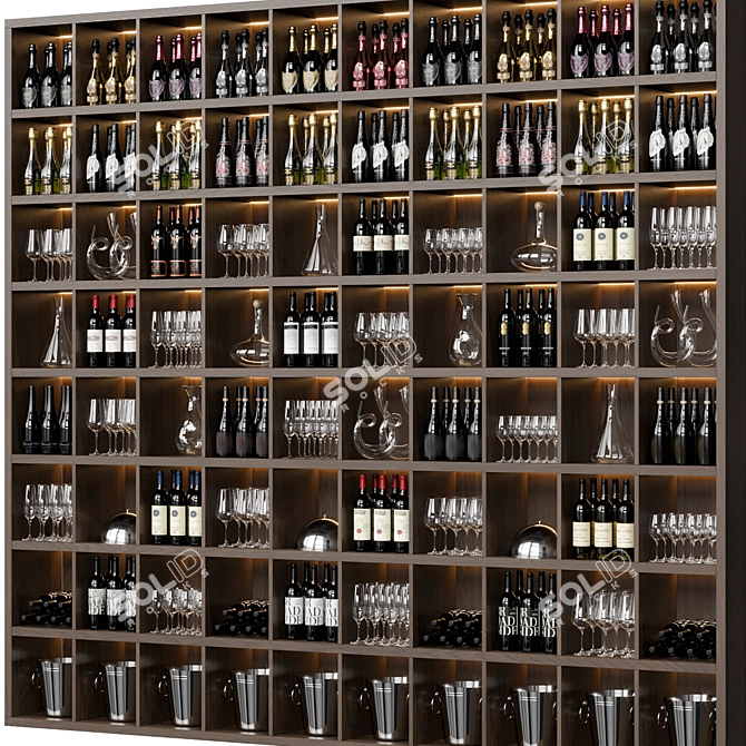 Spacious Wine Cellar Storage Solution 3D model image 5