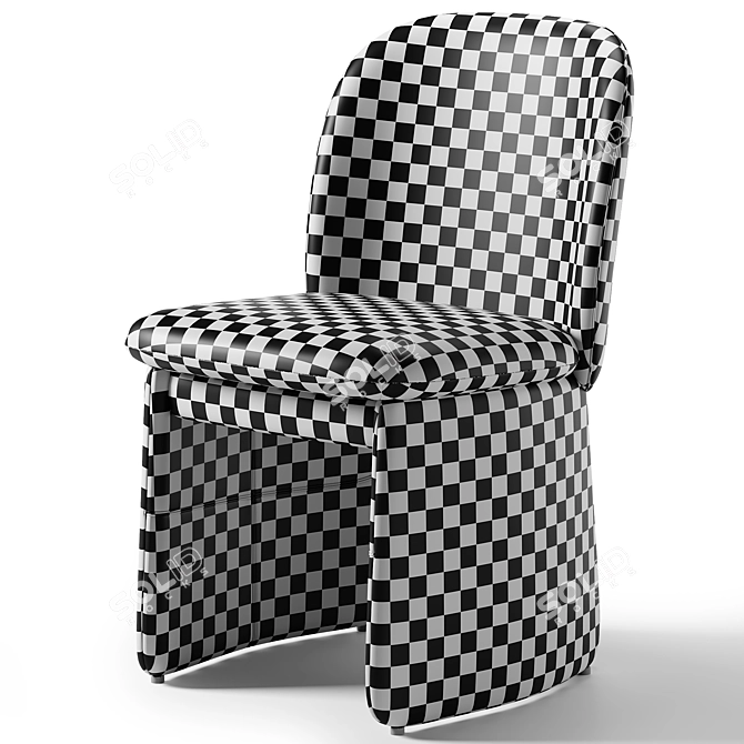 Modern Leather Dining Chair Set 3D model image 3