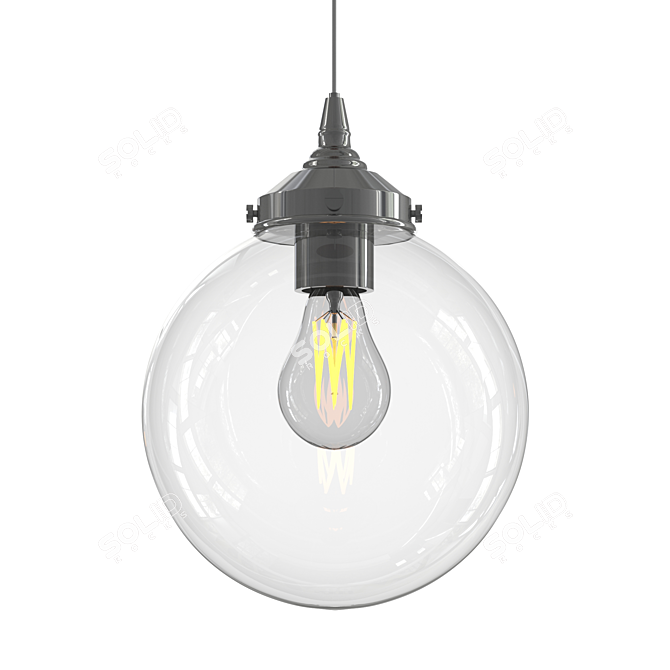 Glass Orb Pendant Light Fixture 3D model image 3