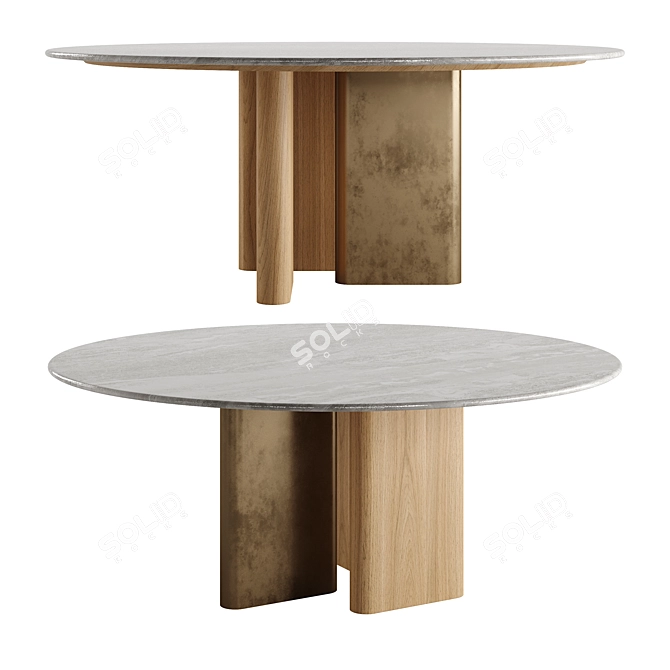 Sleek Marble Marelli Table 3D model image 1