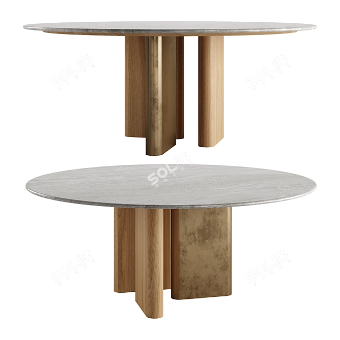 Sleek Marble Marelli Table 3D model image 2