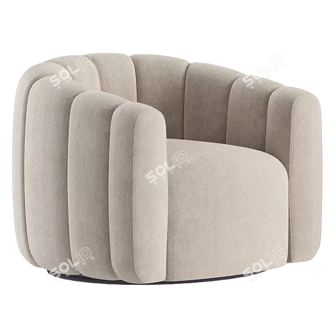 Luxury Swivel Chair Evans Velvet 3D model image 2