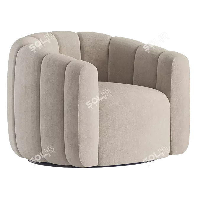 Luxury Swivel Chair Evans Velvet 3D model image 3