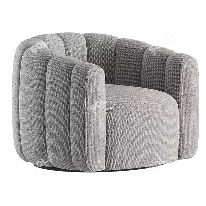 Luxury Swivel Chair Evans Velvet 3D model image 4