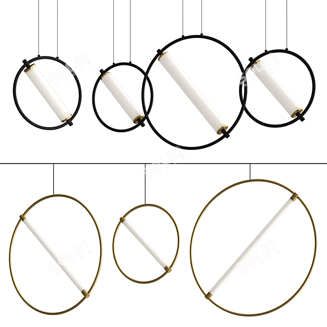 Modern LED Design Lamps Pair 3D model image 1