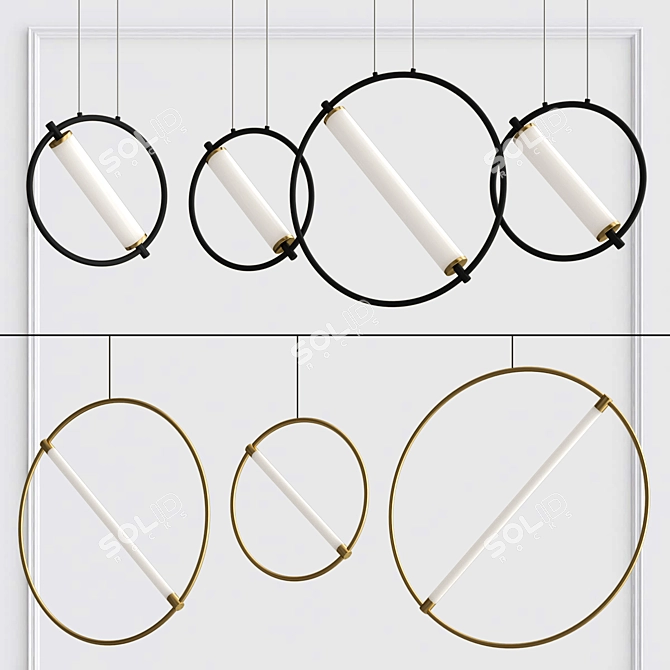 Modern LED Design Lamps Pair 3D model image 2