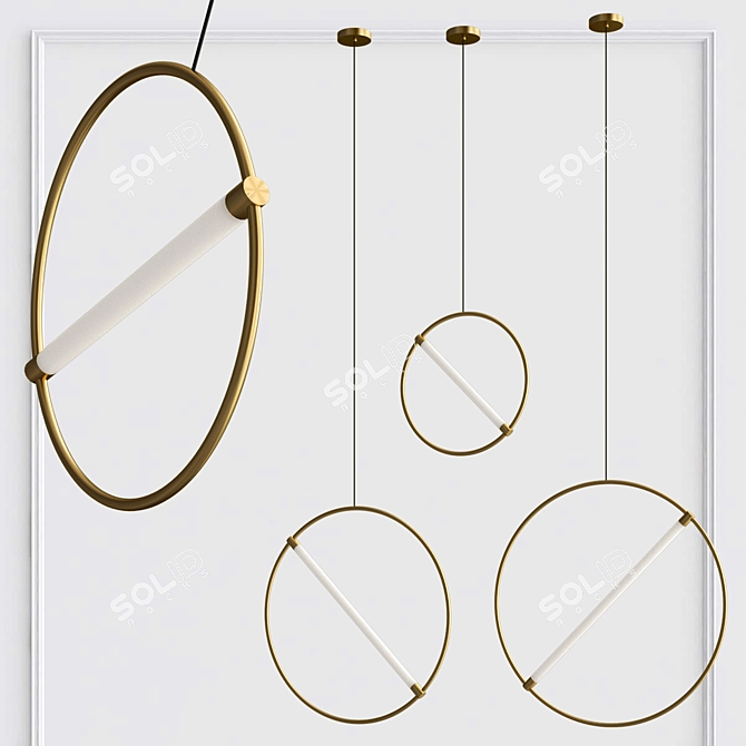 Modern LED Design Lamps Pair 3D model image 3