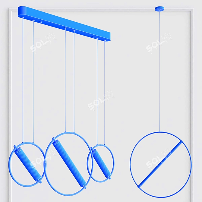 Modern LED Design Lamps Pair 3D model image 5