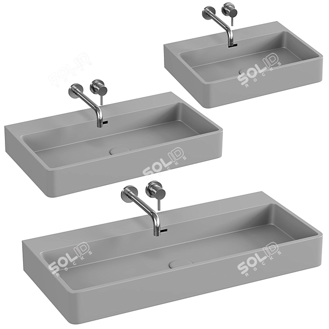 Modern Wall Mounted Sink Collection 3D model image 1