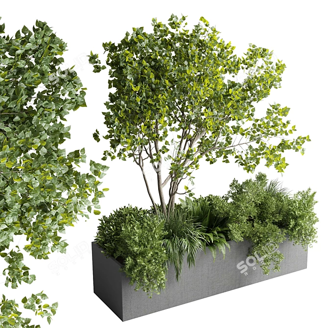  Concrete Garden Plant Box Pot 3D model image 2