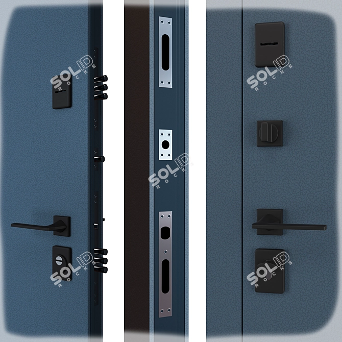 Olimpia Glass Metal Entrance Door 3D model image 2