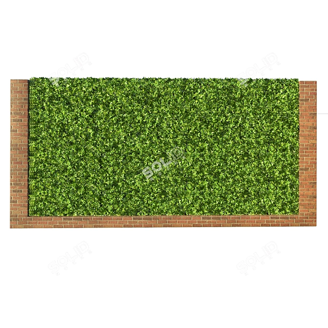 3D Green Wall with Hedge 3D model image 4