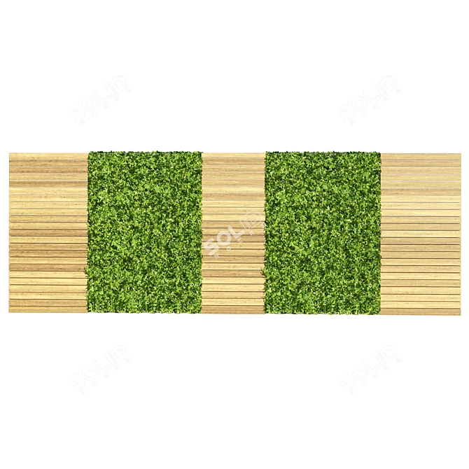 3D Green Wall with Hedge 3D model image 5