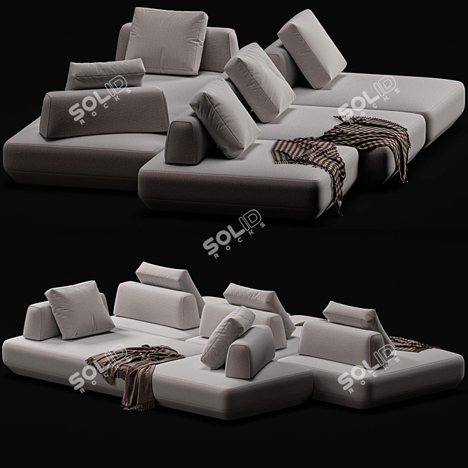 Boca Tommy Modern Corner Sofa 3D model image 2