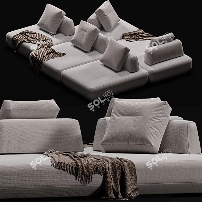 Boca Tommy Modern Corner Sofa 3D model image 3