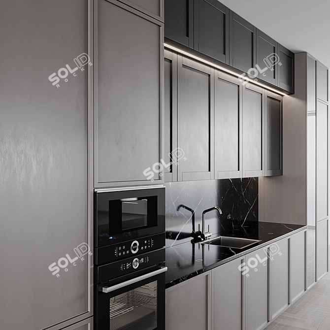 Modern Kitchen Design Units 3D model image 2