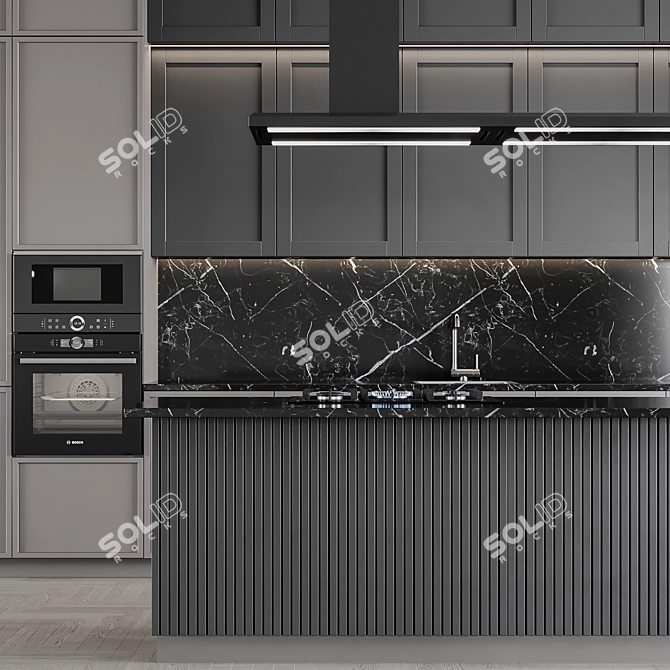 Modern Kitchen Design Units 3D model image 5