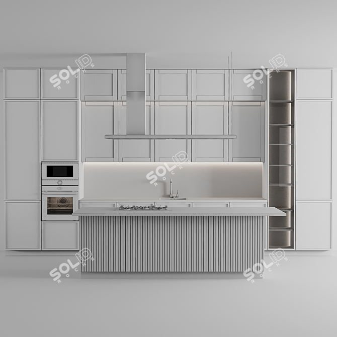 Modern Kitchen Design Units 3D model image 7