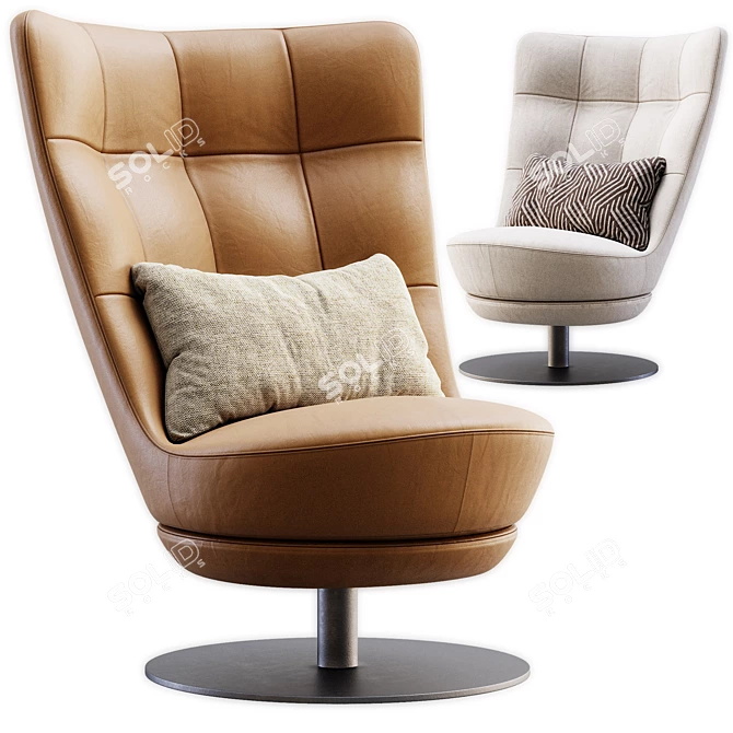 Modern Designer DS_262 Armchair 3D model image 1