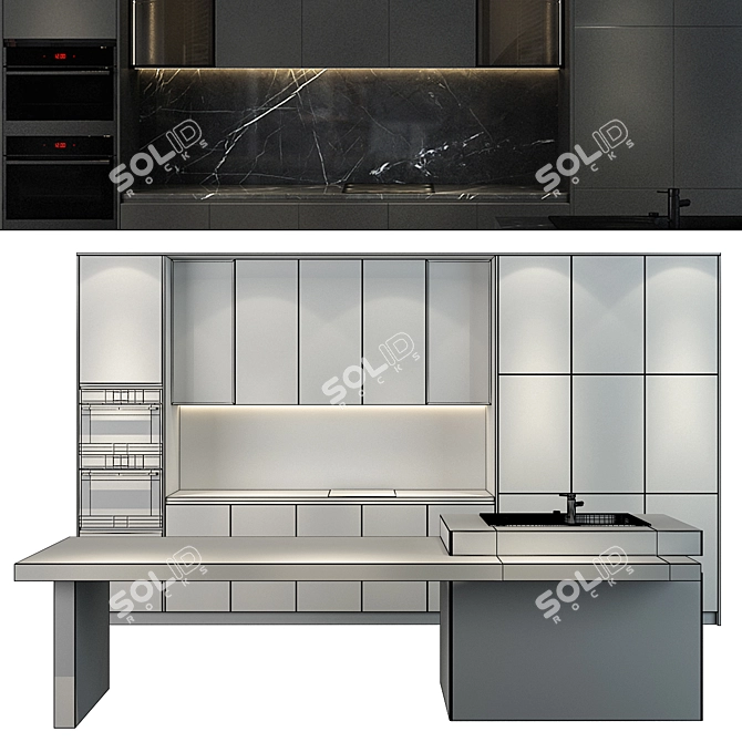 Modern Kitchen Decor Set 2013 3D model image 2