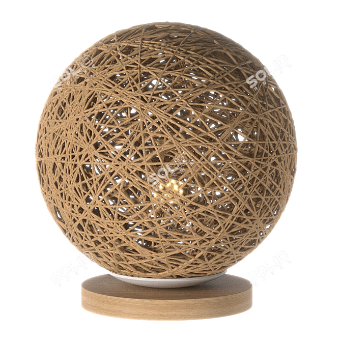 Rattan Woven Pendant Light 3D model image 3