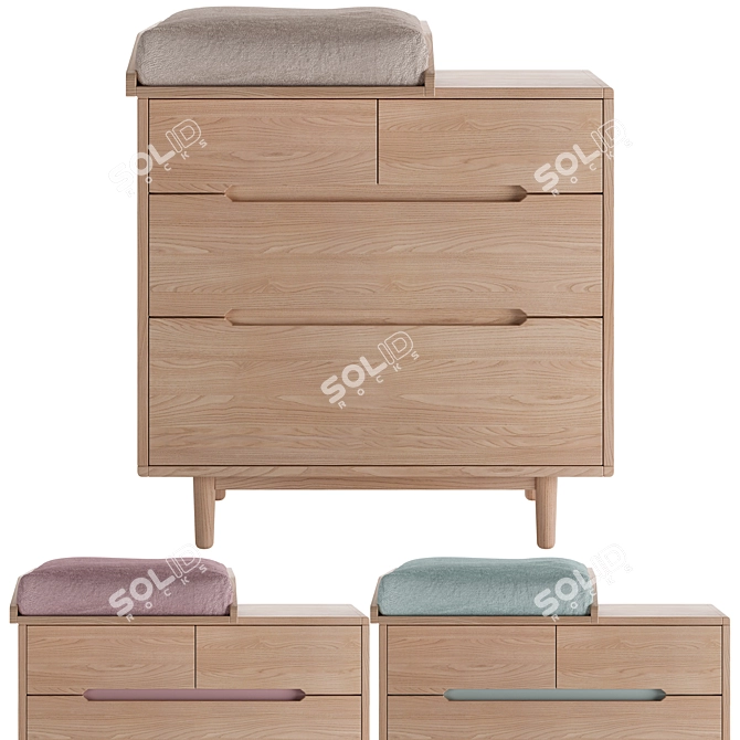 Nobodinoz Pure Dresser Changing Table 3D model image 1