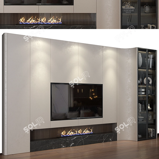 Modern TV Wall Decor Shelf 3D model image 3