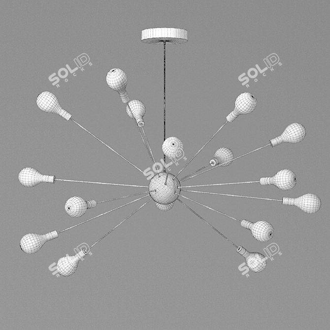 Industrial LED Chandelier Loft Lighting 3D model image 2