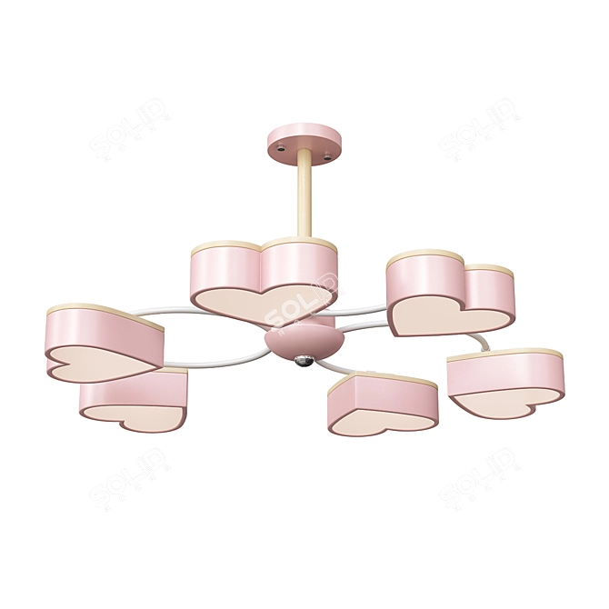 Elegant Hearts Chandelier by Anzazo 3D model image 3