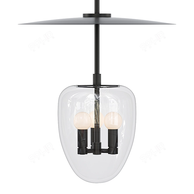 Modern Brass Bell Pendant Lamp 3D model image 1