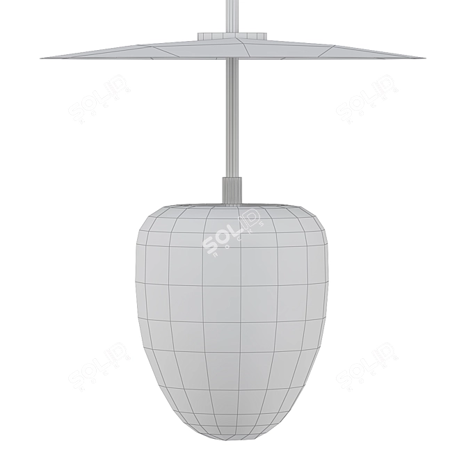 Modern Brass Bell Pendant Lamp 3D model image 2