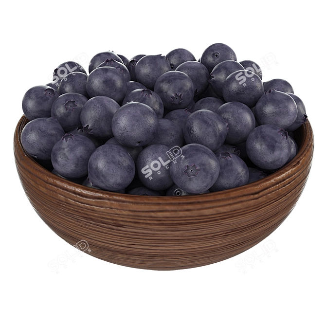 Blueberry Wood Bowl 11cm Diameter 3D model image 1