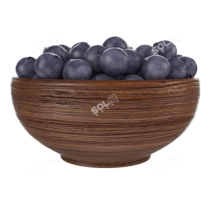 Blueberry Wood Bowl 11cm Diameter 3D model image 2