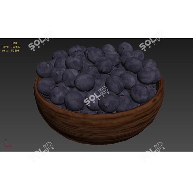 Blueberry Wood Bowl 11cm Diameter 3D model image 6