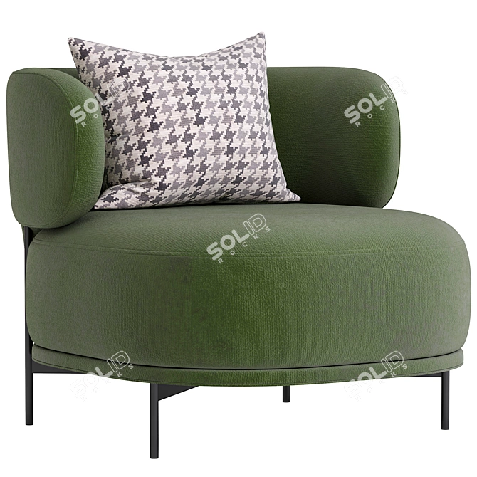 Modern Akiko Lounge Armchair Set 3D model image 2