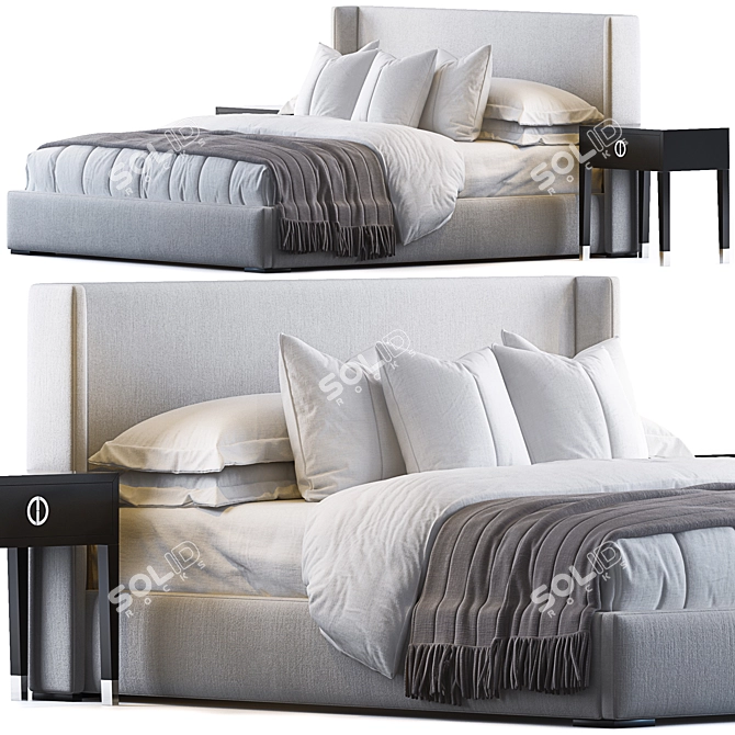 Stylish Lawson Bed by Restoration 3D model image 1