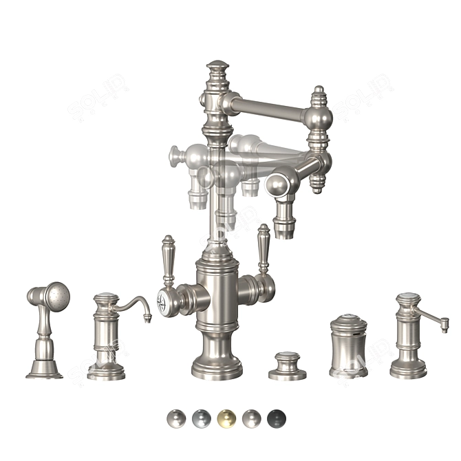 Luxury Towson Kitchen Faucet Set 3D model image 3