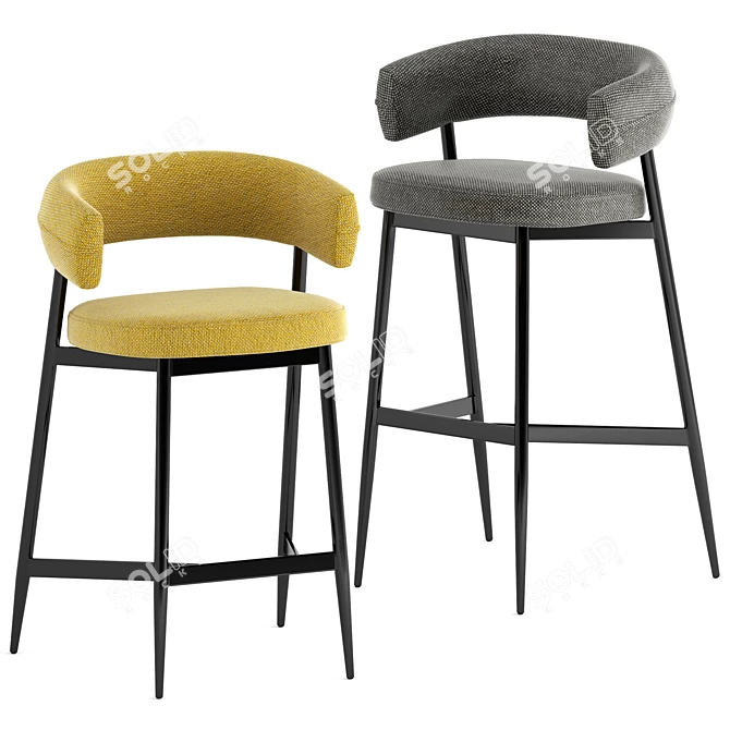 Nena Stool by Zanotta: Elegant Design 3D model image 1