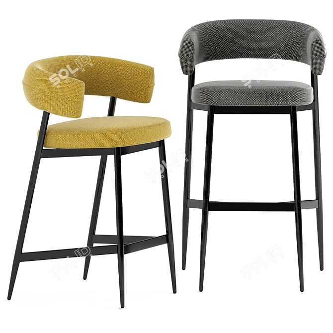 Nena Stool by Zanotta: Elegant Design 3D model image 5