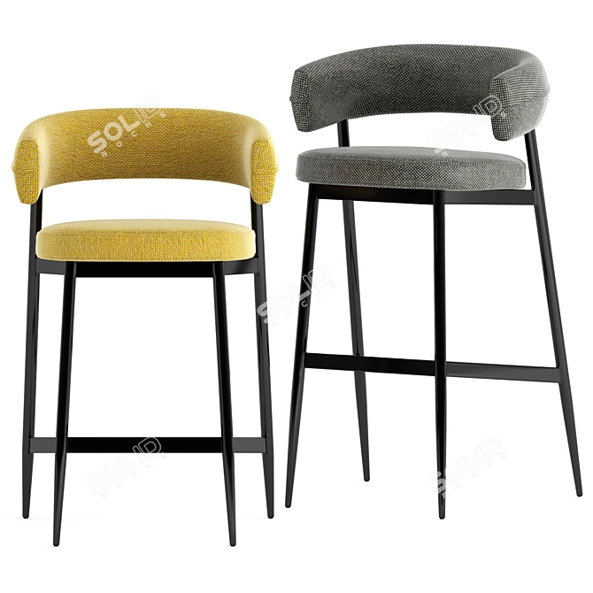 Nena Stool by Zanotta: Elegant Design 3D model image 6