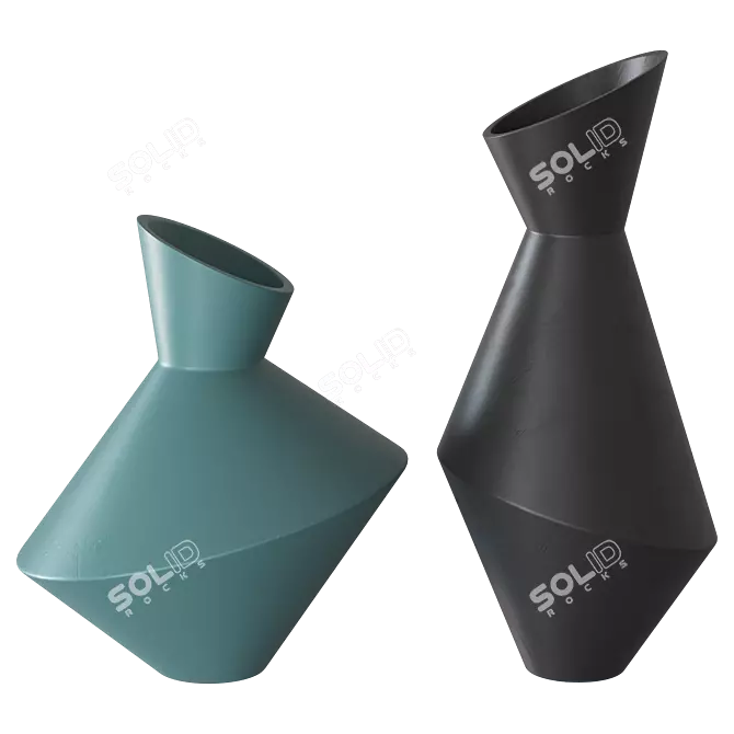 Abstract Ceramic Vases Set 3D model image 1